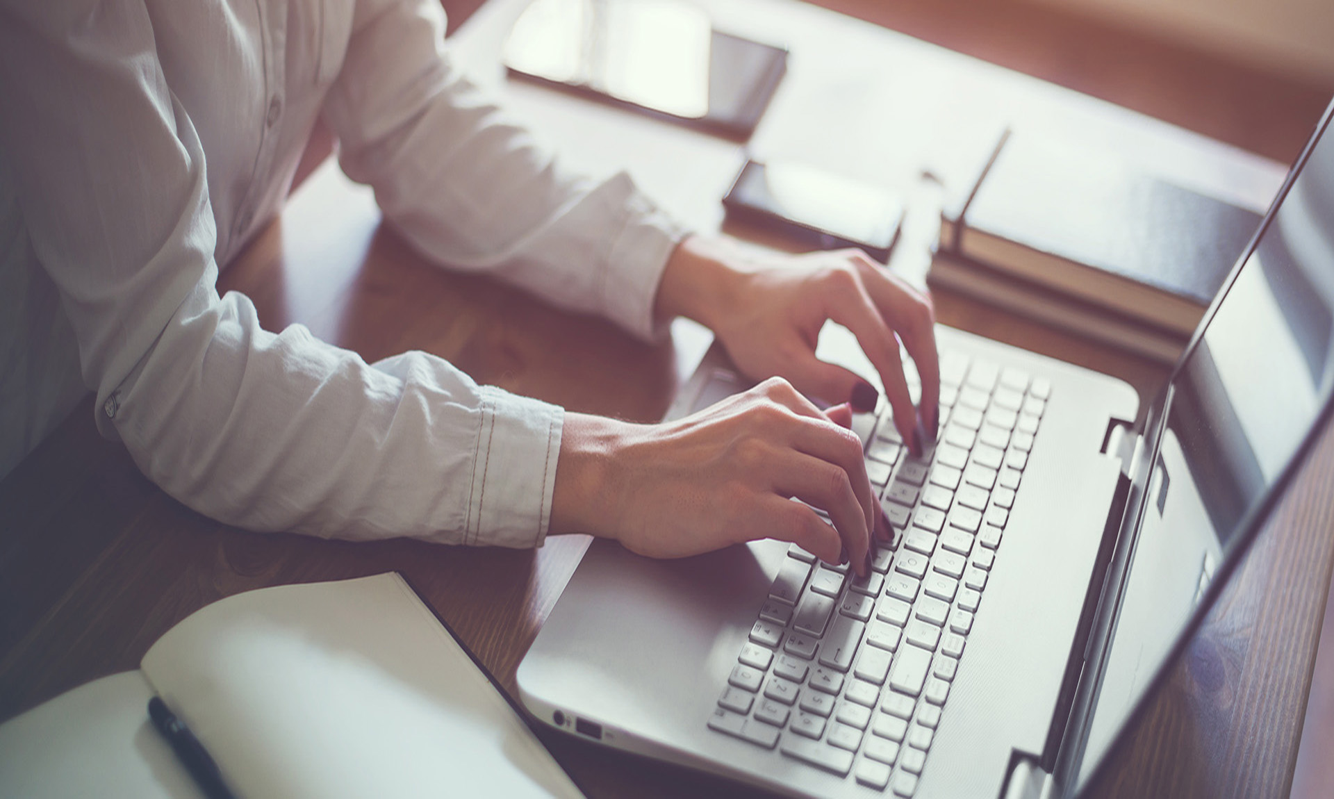 A Man is typing with keyboard